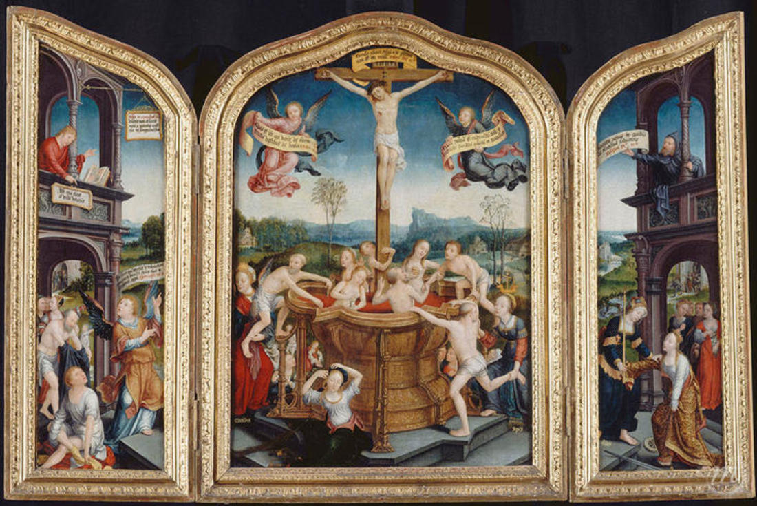 Triptych of the mystical bath