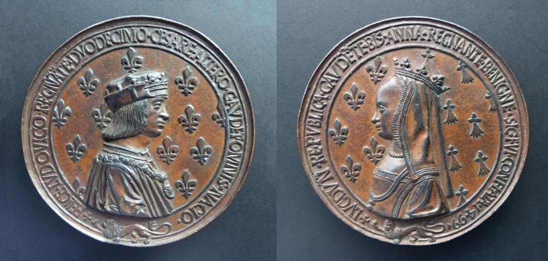 Médaille de Louis XII et Anne de Bretagne à Lyon en 1500